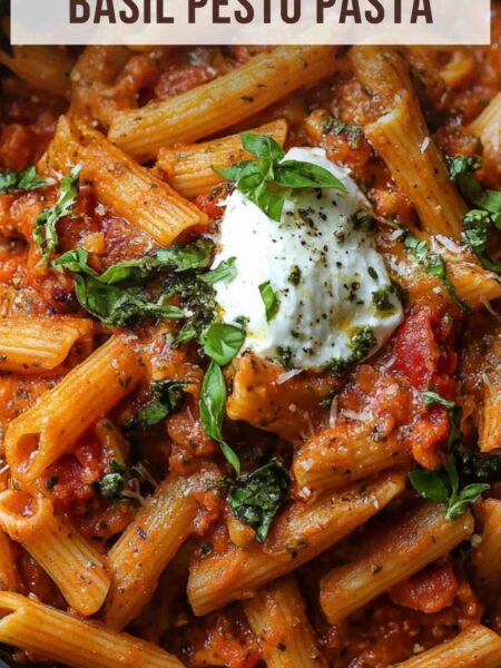 One Pot Tomato Basil Pesto Pasta