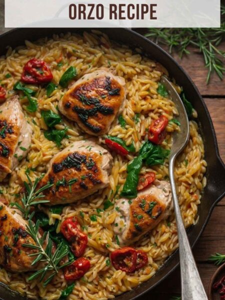 One Skillet Creamy Sun Dried Tomato Chicken And Orzo Recipe