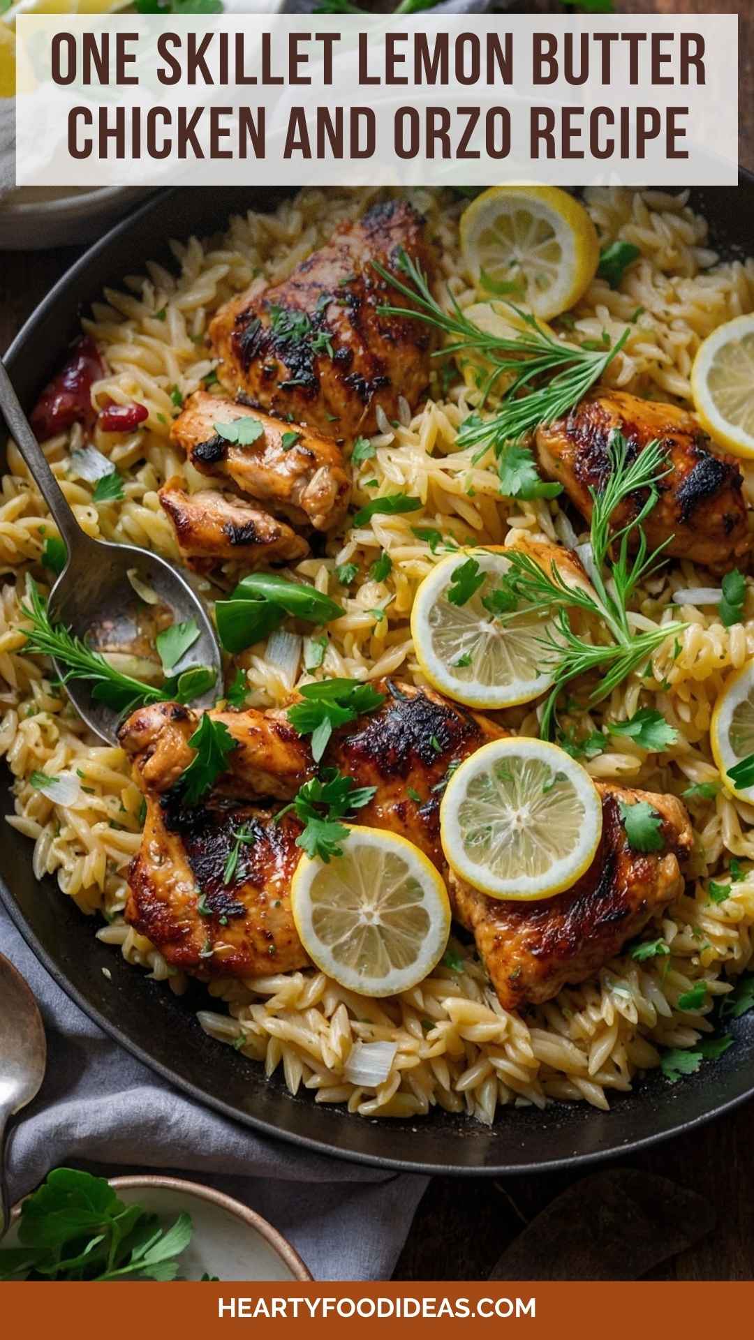 One Skillet Lemon Butter Chicken and Orzo Recipe One Skillet Lemon Butter Chicken and Orzo Recipe