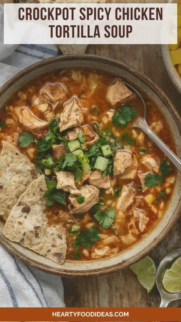 Crockpot Spicy Chicken Tortilla Soup