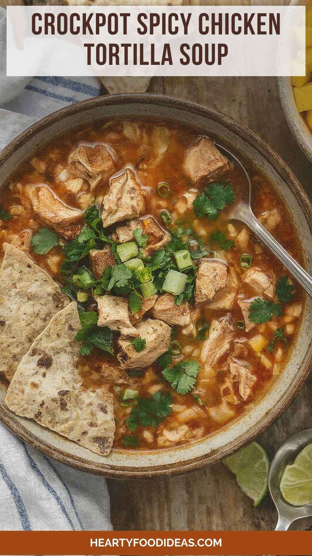 Crockpot Spicy Chicken Tortilla Soup
