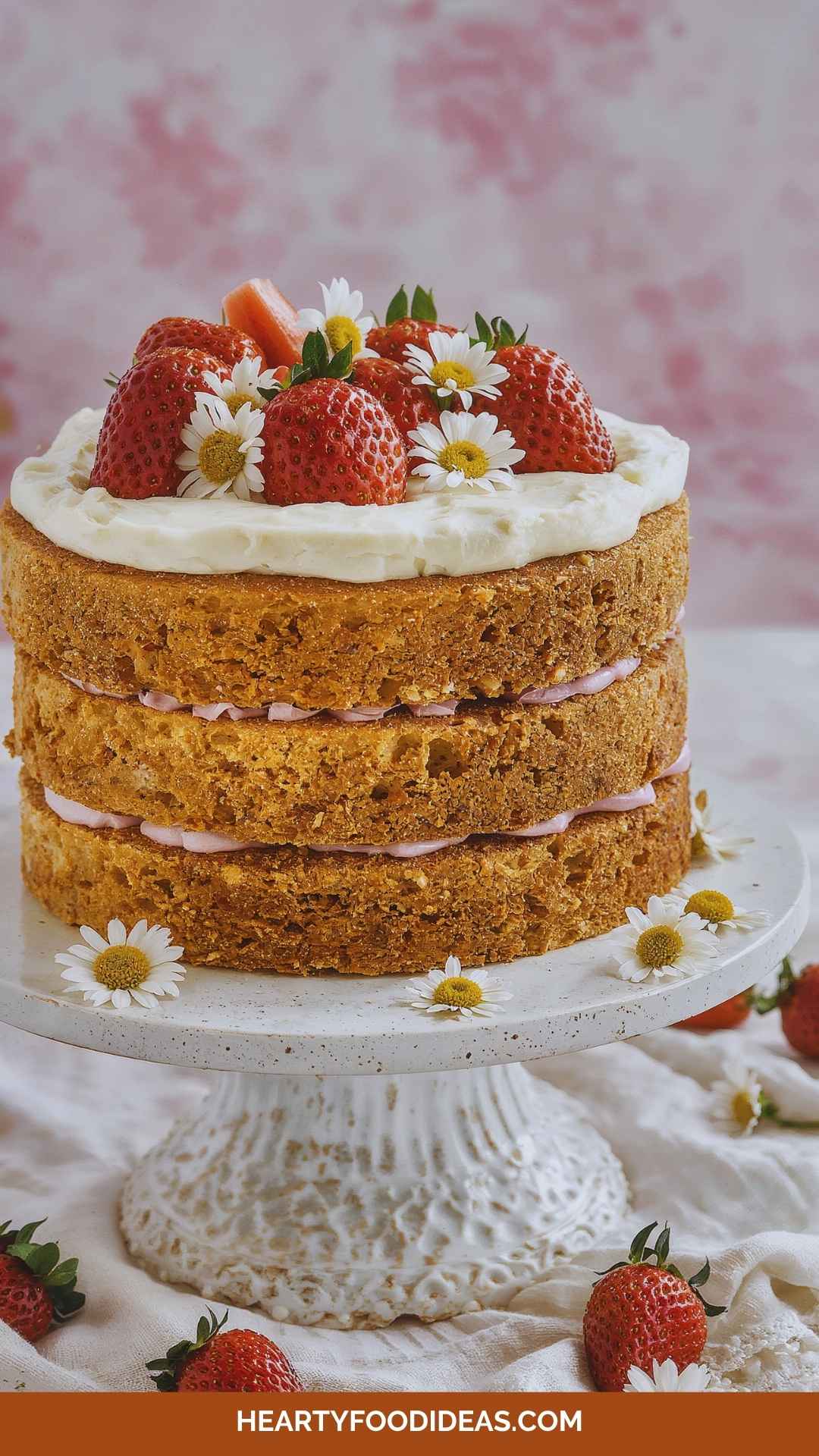 How to Make Strawberry Chamomile Naked Cake How to Make Strawberry Chamomile Naked Cake