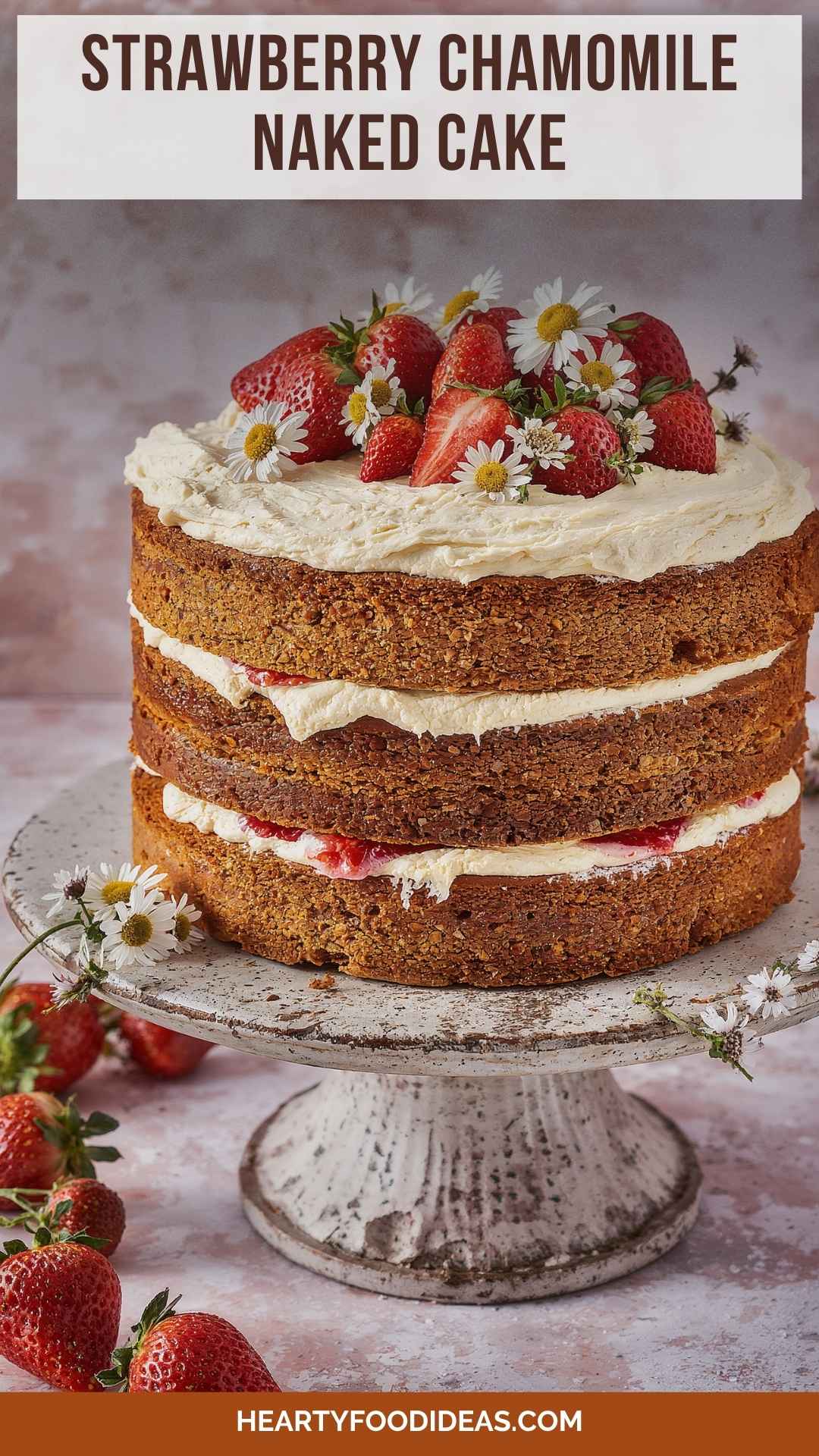 Strawberry Chamomile Naked Cake Strawberry Chamomile Naked Cake