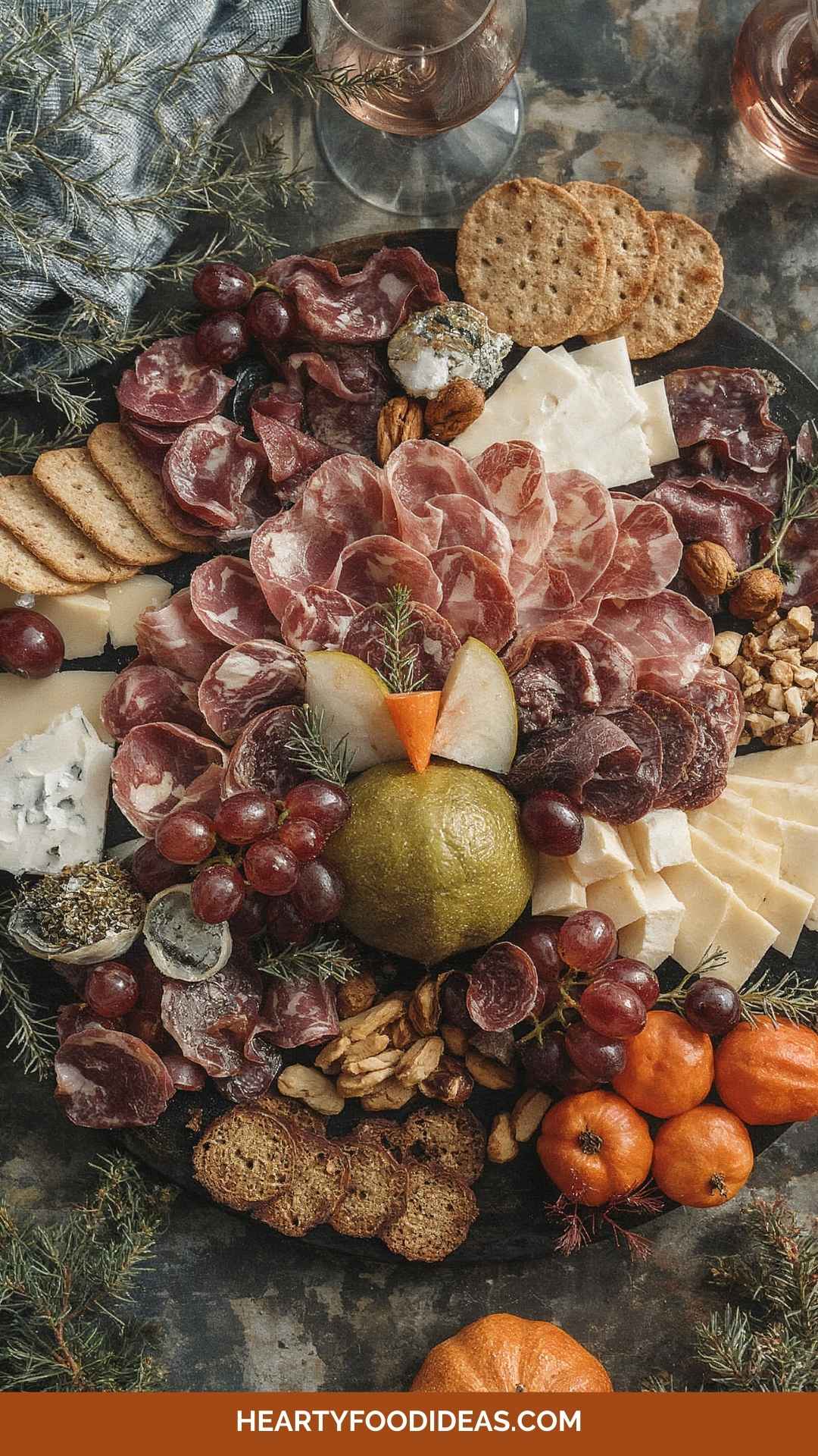 How to Make Thanksgiving Turkey Cheese Board