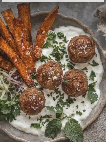 Sheet Pan Greek Meatballs