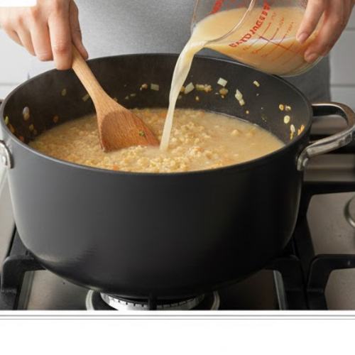 Step 5: Pour in the Chicken Stock Step 5: Pour in the Chicken Stock