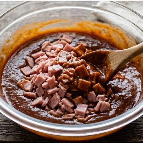 Step 2: Combine the Ham with the Sauce Step 2: Combine the Ham with the Sauce