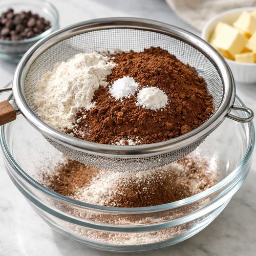 Step 4: Sift and Fold Dry Ingredients