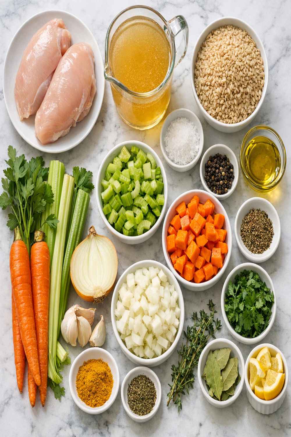 Chicken And Brown Rice Soup Recipe ingredients