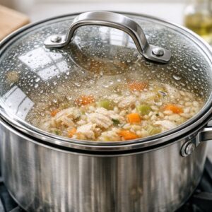 Chicken Brown Rice Soup Recipe step 5