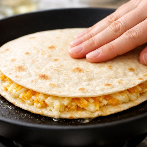 Step 4: Cover With Your Second Tortilla and Begin the Melt