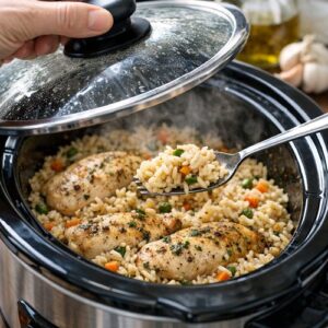 Slow Cooker Chicken Rice Recipe step 4
