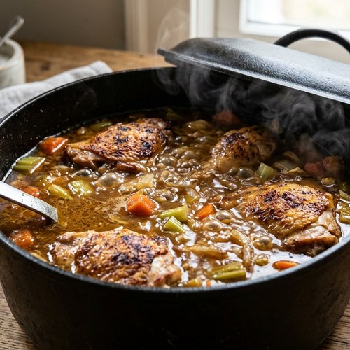 Step 7: Return the Chicken and Begin the Braise