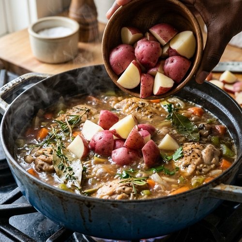Step 8: Add the Potatoes at the Right Time