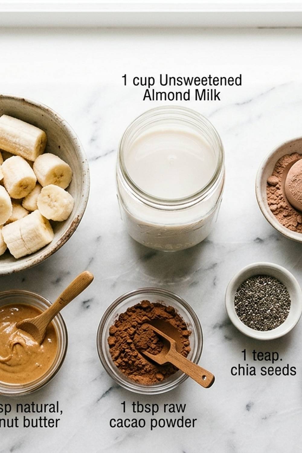 Chocolate Peanut Butter Smoothie Recipe ingredients