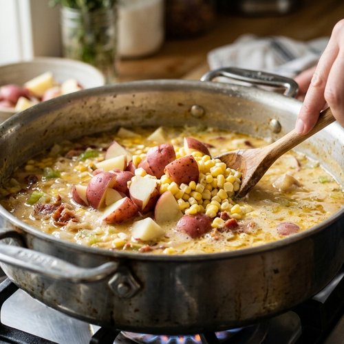 Step 4: Add Potatoes and Corn